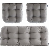 Outdoor Chair Cushions,3 Piece Loveseat Outdoor Cushions Set,Tufted/Wicker Patio Cushion for Patio Furniture All Weather,44"x19"x5",Grey
