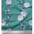 thumbnail image 3 of Soimoi Cotton Duck Fabric Leaves & Lotus Floral Print Fabric by the Yard 56 Inch Wide, 3 of 3