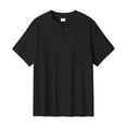 thumbnail image 2 of Gamivast Mens Summer Casual Henley Shirts Fashion V Neck Short Sleeve Loose Fit Tops Comfort Breathable Beach Tees Black XXXXL Returns and Refunds Account Purchase History, 2 of 8