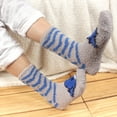 thumbnail image 4 of Women's 1 Pair Super Soft Cute Fuzzy Cozy Warm Animal Face Indoor Outdoor Cabin Crew Home Socks, Whale, 4 of 8