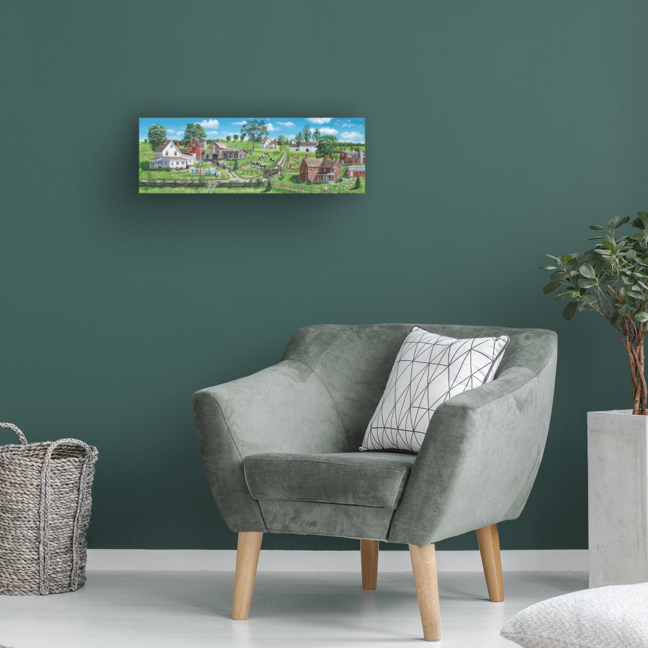 Canvas Wall Art - Bob Fair 'Green Sunny Vista' Wall Art for Living Room, Bedroom, or Office Décor by Trademark Fine Art - 24 x 8 Inches