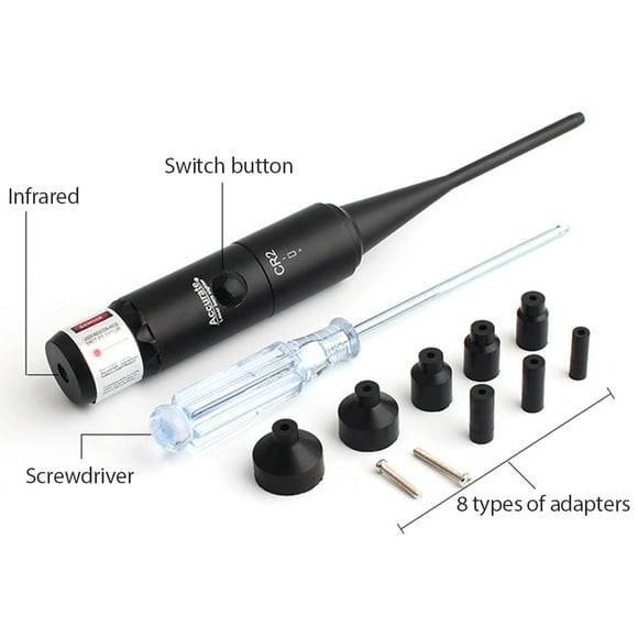 Bore Sighter Kit with Carrying Box Adjustable Universal Hunting Tools Light Wear-resistant Boresighter Set Adults Teenagers Men Red Light