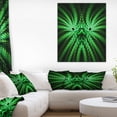 thumbnail image 1 of Glowing Green Fractal Flower in Black - Large Abstract Canvas Artwork, 1 of 3