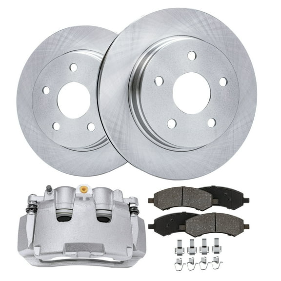Detroit Axle - Front Brake Kit for 2009-2018 Dodge Ram 1500 2007-2009 Durango Chrysler Aspen Brake Rotors Driver Side Brake Caliper Ceramic Brakes Pads Replacement