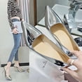 thumbnail image 5 of Glossys Golden/silver Pointed Stilettos High Heel Breathable Comfortable Sandals For Party Daily Work, 5 of 5
