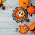 thumbnail image 4 of 2 Pcs Spider Web Halloween Table Placemats Black Laces Cobwebs Table Mats Halloween Spider Web Placemats Non-Slip Heat Insulated Black Web Dinner Place Table Mat for Halloween Party, 11.81", Black, 4 of 9