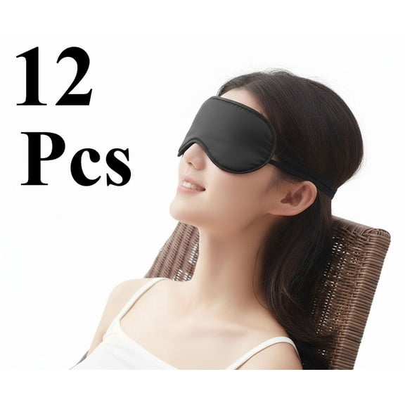 12Pcs Eye Masks set,  Elastic Eye Shade Cover Dacron Sleep Mask Eye Cover for Sleeping Traveling for Women Men