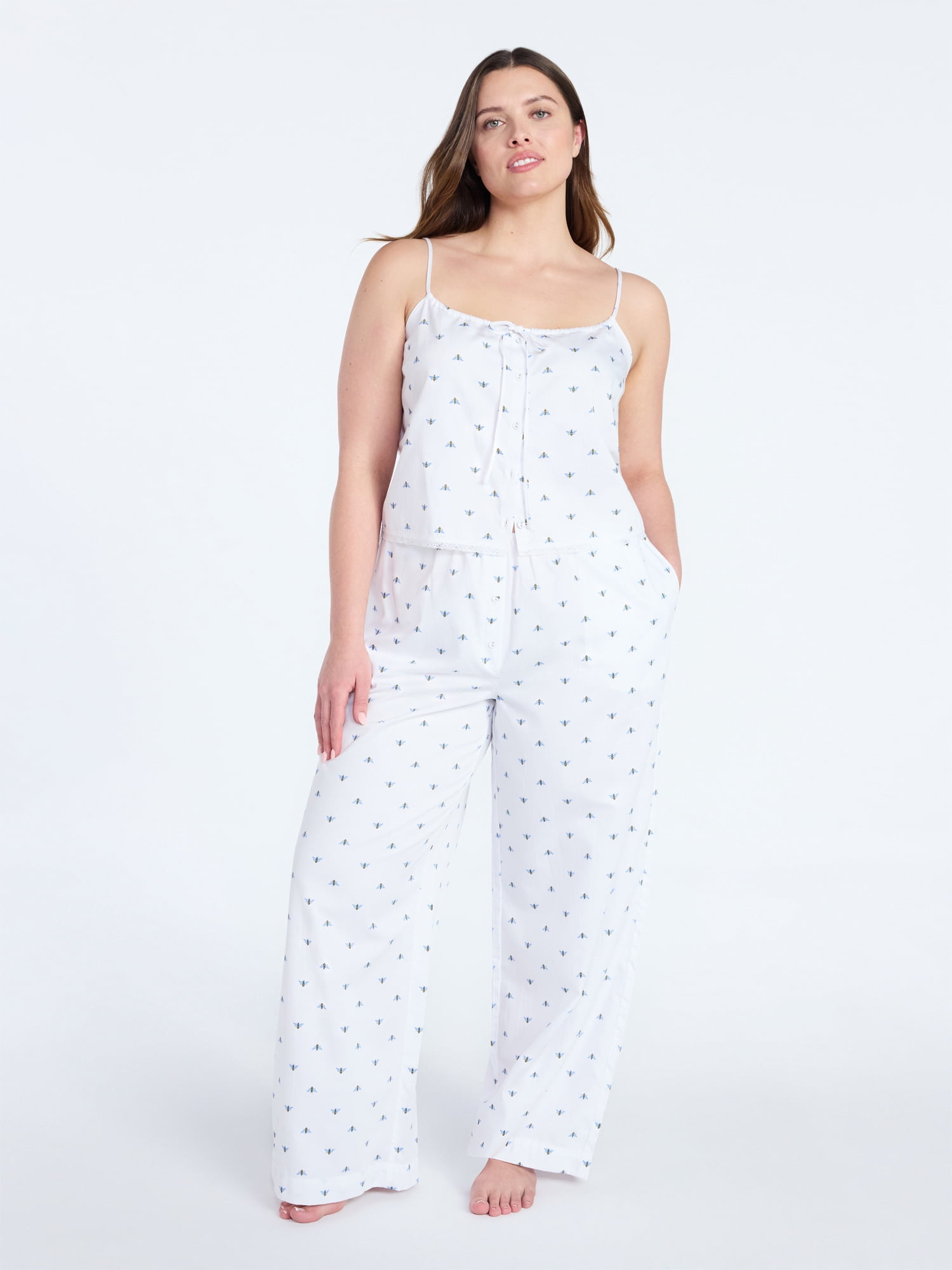 Joyspun Women's Poplin Sleep Pants, 31'' Inseam, Sizes XS-3X