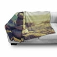 thumbnail image 3 of Rock Soft Flannel Fleece Throw Blanket, Concept of Balance and Stillness in Peace Rocks on the Coastal Theme on the Beach, Cozy Plush for Indoor and Outdoor Use, 70" x 90", Multicolor, by Ambesonne, 3 of 6