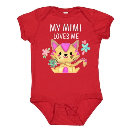 

Inktastic My Mimi Loves Me with Cute Kitten and Flowers Gift Baby Boy or Baby Girl Bodysuit