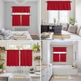 thumbnail image 6 of Pure Red Kitchen Curtains Sets for Windows 24 Inch Length, Simple Solid Color Rod Pocket Window Treatments Tier Curtains and Valances Set for Bedroom/Bathroom, 6 of 8