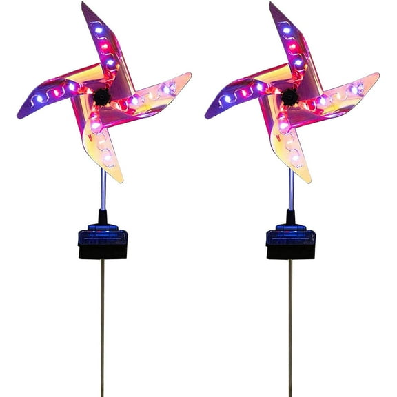 LINLIN Solar Wind Spinner Pinwheels Whirlygigs Decorative Lawn Ornament Wind Mill for Patio Lawn & Garden