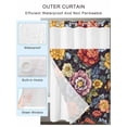 thumbnail image 2 of No Hook Cloth Fabric Shower Curtain with Snap in Liner, Watercolor Flower Waterproof Shower Curtains Set with See Through Top Window, Seasonal Botanical Blooms Spring Bath Curtains Shower 72"x78", 2 of 6