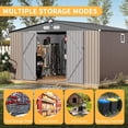 thumbnail image 5 of EastVita 12 x 10 ft Outdoor Metal Storage Shed with Windows and Lockable Doors Heavy-Duty Garden Tool Shed Brown, 5 of 8