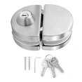 thumbnail image 1 of Cerradura de bola de lengüeta doble de acero inoxidable para puertas de vidrio dobles izquierdas y derechas con acabado pulido con chorro de arena, 1 of 8