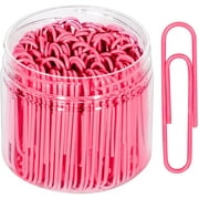 Vannise Vinyl Coated Pink  Large Paper Clips, Durable and Rustproof 100 Pack 2 Inch Jumbo Paper Clips