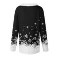 thumbnail image 5 of BLVB Merry Christmas Women's Fall T Shirts Christmas Snowflake Graphic Tee Tops Long Sleeve V Neck Plush Trim Pullover, 5 of 5