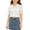 White, variant on Ruffle Collared Shirts for Girls Flounce Short Sleeve Button Up Blouses Kids Casual Preppy Look Tops