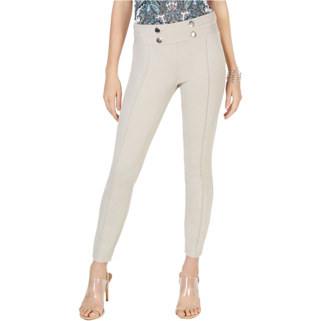 INC Womens Tab Front Casual Leggings, Beige, 12