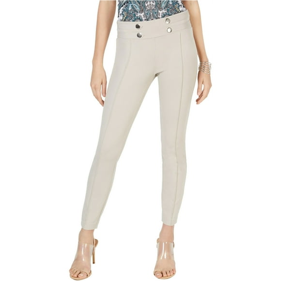 INC Womens Tab Front Casual Leggings, Beige, 12
