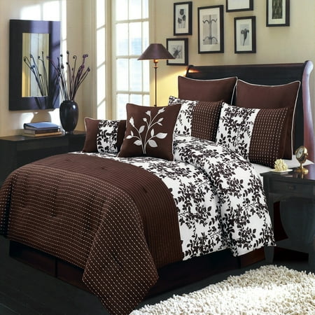 - Bliss 8-Pieces Bed in a Bag Set Includes Comforter Skirt Shams and Pillows