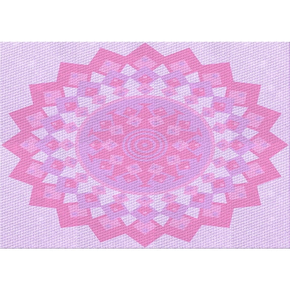 Ahgly Company Indoor Rectangle Patterned Violet Purple Area Rugs, 2' x 3'