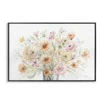 Stupell Industries Blush Pink Bouquet Plants & Flowers Painting Black Framed Art Print Wall Art, 30 x 20