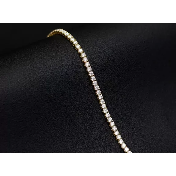 8 Ct Round-Cut White lab created diamond Tennis Bracelet Yellow Gold Plated sterling sliver