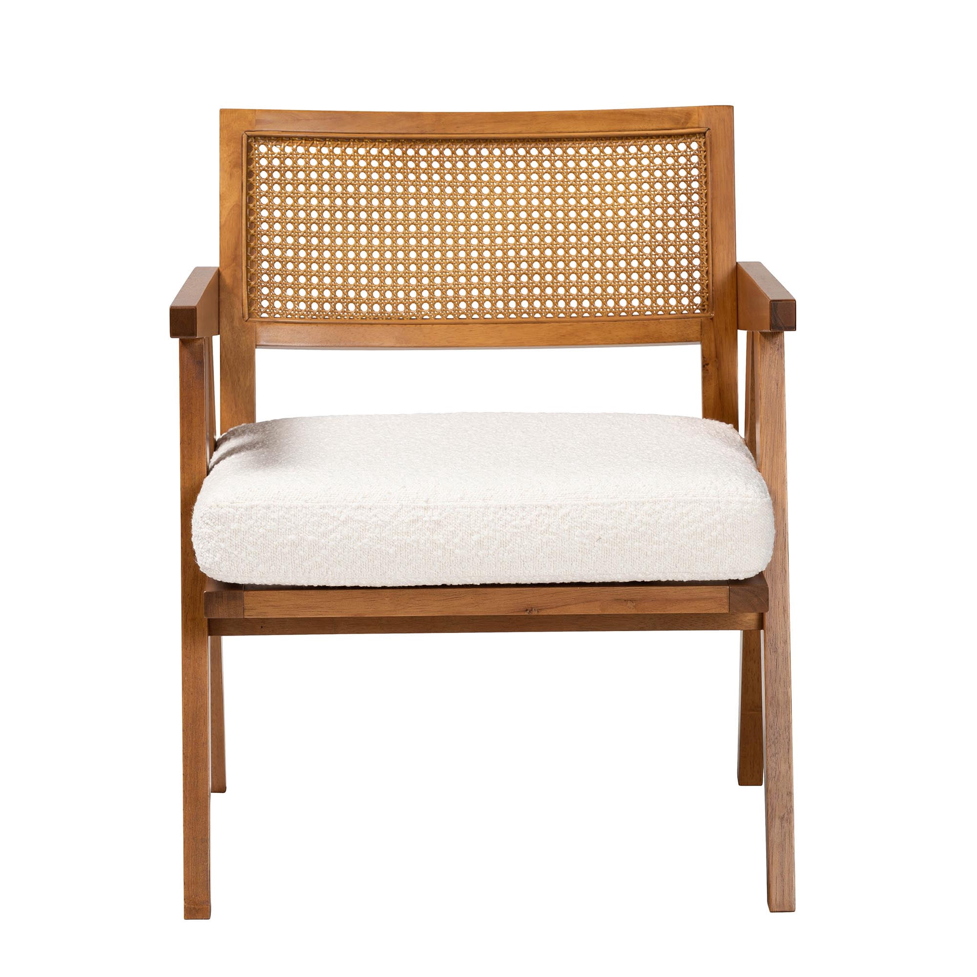 Baxton Studio Jetsam Japandi Arm Chair, One Size, Walnut Brown