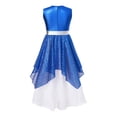 thumbnail image 2 of DPOIS Kids Girls Sleeveless Metallic Worship Tunics Lyrical Praise Dance Dress Royal Blue 8, 2 of 7