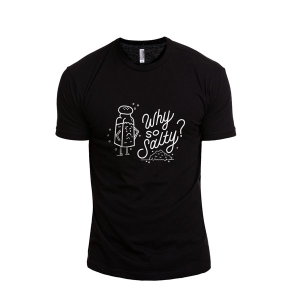 Why So Salty Men's Modern Fit Fun Casual T-Shirt Printed Graphic Tee Black 3X-Large