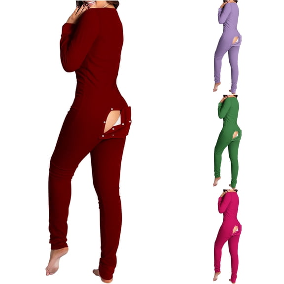 Elainilye Fashion Plus Size Pants for Women Printed Button Functional Buttoned Flap Adults Jumpsuit,Green