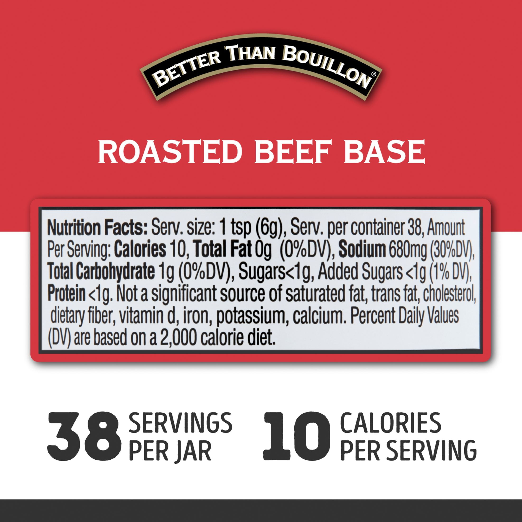 Better Than Bouillon Premium Roasted Beef Base, Shelf-Stable, 8 oz Jar