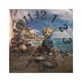 thumbnail image 5 of Cat Boat Sea Wall Clock Square Silent Non Ticking Battery Operated Clock for Home Bathroom Kitchen Bedroom Living Room, 5 of 8