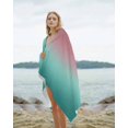 thumbnail image 2 of Ombre Green Pink Beach Towels Oversized Super Absorbent, Colorful Painting Lightweight Bath Towel Quick Dry Sets For Bathroom/Pool/Rv Camping/Beach Play/Gym Room/Picnic 31"x62", 2 of 8