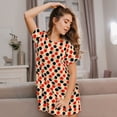 thumbnail image 3 of Logiee Table Tennis Rackets Print Nightgowns for Women,Soft Short-Sleeved Lightweight Sleepwear, Loose Sleepshirts, 3 of 6