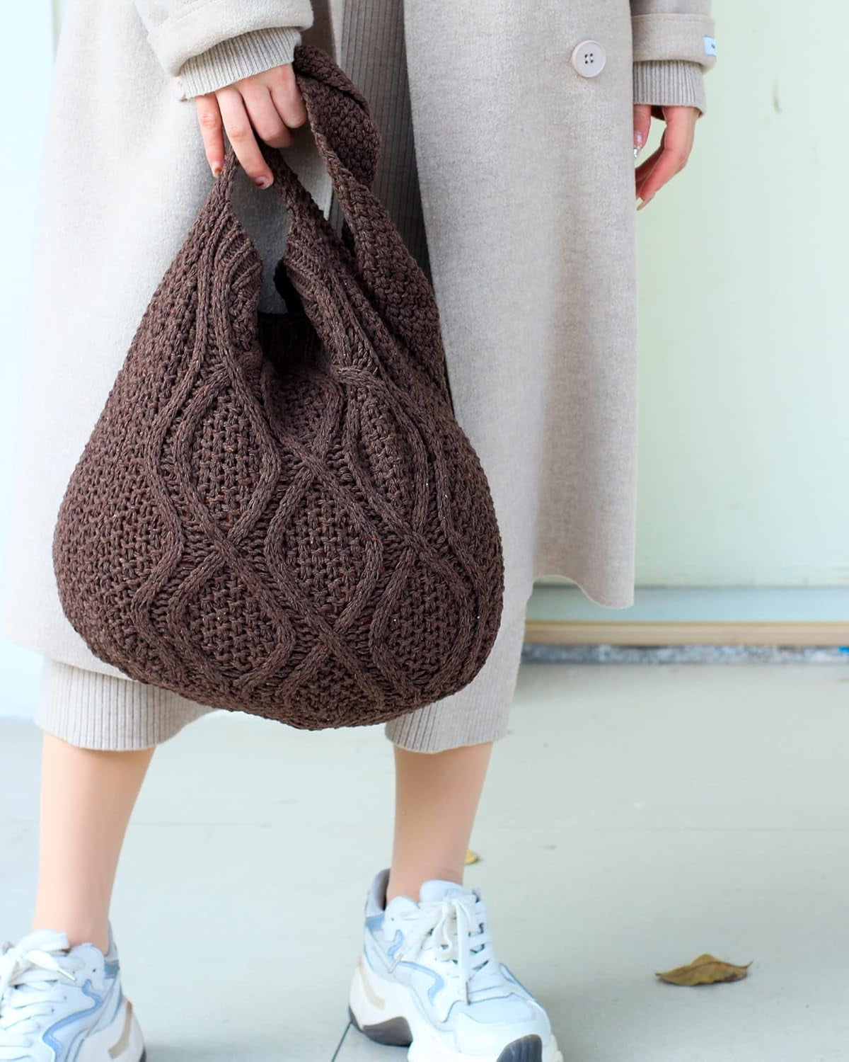 CAILDANL Handmade Crochet Bag–Boho Chic Shoulder Bag, Aesthetic Kinted Bag,Cute Crossbody Bag,Beach, Shoppingor Daily Use