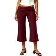 thumbnail image 2 of Rhuody Women'S Summer Pants Staight Leg Empire Waist Solid Color Shorts For Gym Workout Elegant Wear M Wine, 2 of 5