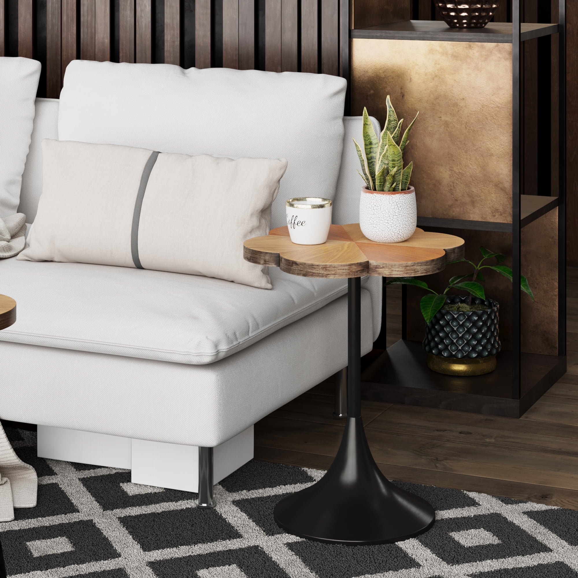 Buy COZAYH Rustic Farmhouse Accent End Table,Splicing Petal Farmhouse