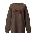 thumbnail image 4 of Drppepioners Hauts pour Femmes en Liquidation, Joyeux Noël, Col Rond, Imprimé Uni, Manches Longues,/chemise/café,(S), 4 of 4