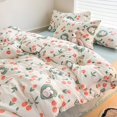 thumbnail image 3 of Juego de 4 fundas de edredón sin relleno, estilo coreano, tamaño Queen, para niñas y niños, juego de sábanas planas, fundas de almohada y colcha, 3 of 5