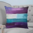 thumbnail image 4 of 26x26 Pillow Covers Set of 2, Purple Turquoise Throw Pillow Covers Decorative Couch Cushion Case, Modern Abstract Oil Painting Art Geometric Microfiber Square Pillowcases for Bedroom Car Living Room, 4 of 7