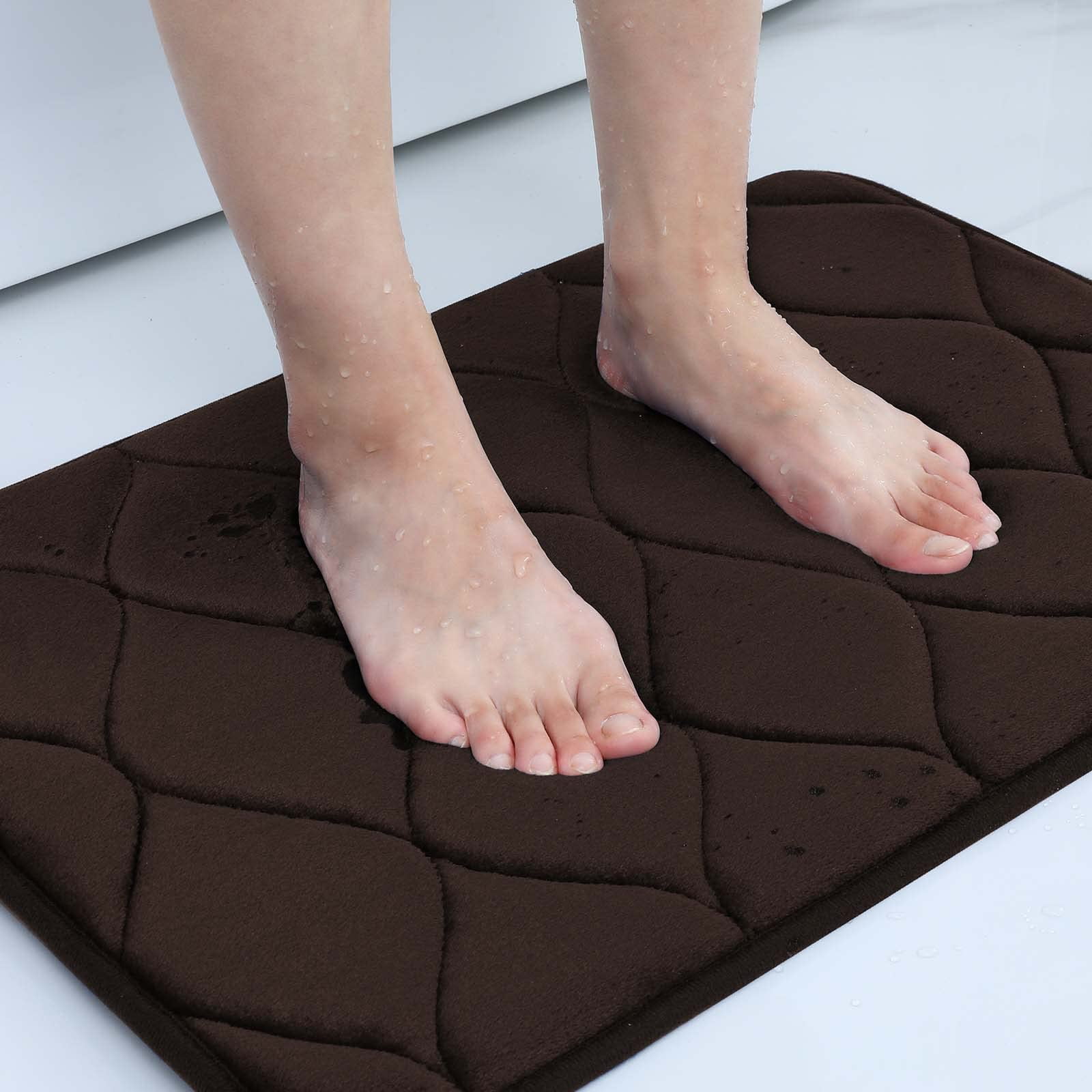 Smiry Memory Foam Bathroom Rugs, Ultra Soft & Non-Slip Bath Mat, 20"x32", Coffee