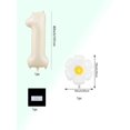 thumbnail image 2 of 3pcs 40Inch Cream White Number And Small Daisy Foil Balloons Set For 0-9 Kids Birthday Party Supplies, 2 of 3