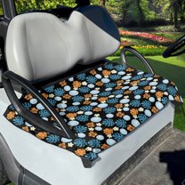 Xoenoiee Hawaiian Floral Leaves Golf Pattern Universal Fit Golf Cart Seat Covers, Comfortable Golf Cart Seat Blanket Accessories, Travel Sports Golf Cart Seat Covers