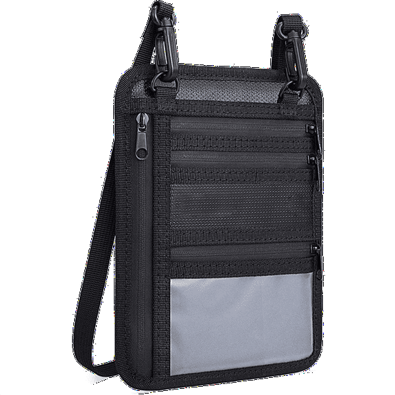 Egoelife Passport Holder with RFID Blocking Passport Wallet Keep Your Cash Credit Cards Documents Safe Travel Neck Wallet with 6 Pockets Adjustable Strap Black Waterproof Wallet for Men Women