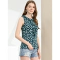 thumbnail image 4 of INSPIRE CHIC Women's Ruffle Chiffon Sleeveless Floral Top, 4 of 6