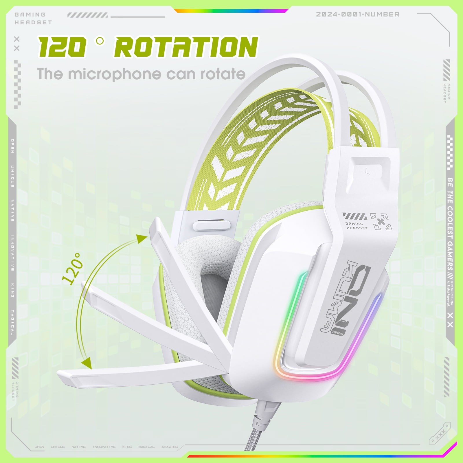 Gaming Headset with Mic for PC PS4 PS5 Xbox One Switch,Gamer Headphones Video Game Computer Gaming Headsets with Noise Cancelling Microphone Gaming Head Set Laptop Accessories,White