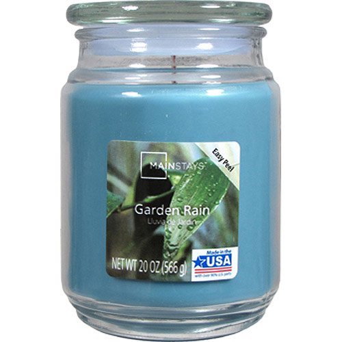 Mainstays 6 pc 20 oz Jar Candle Garden Rain, Blue