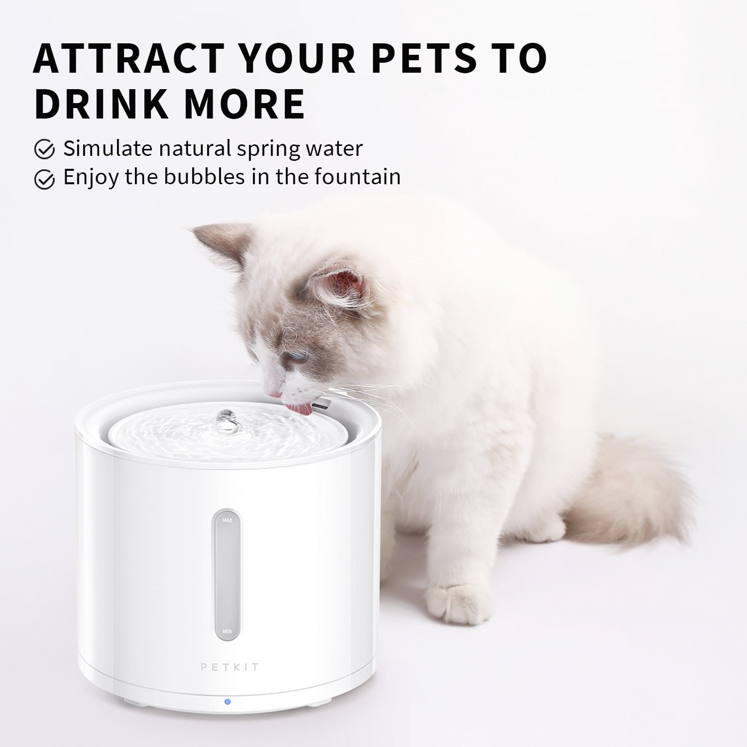 PETKIT EVERSWEET Solo 2 Cat Water Fountain, Ultra Quiet 70oz/2L Pet Water Fountain for Cats&Dogs, Visualization Window